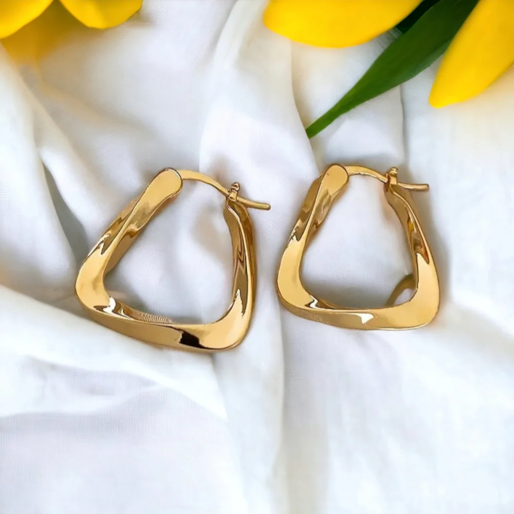 Gold Hoop Earrings - Picture 10 of 10